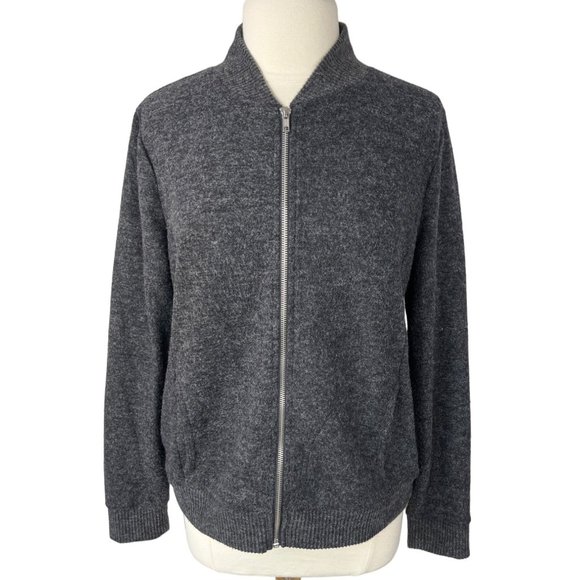 Liz Claiborne Gray Zip-Up Cardigan - Picture 1 of 7
